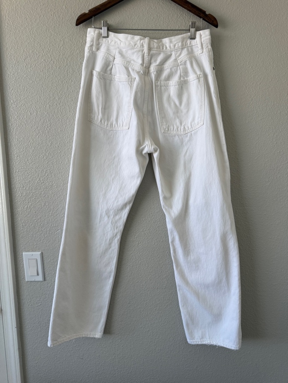 Agolde White 90s Jean Loose Fit Rip Straight Leg Mid rise Button Fly Jeans 31 - Picture 7 of 13